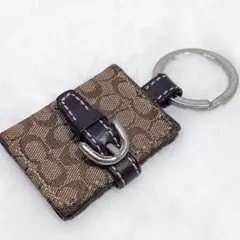 COACH コーチ　チャーム　フォトフレーム　写真入れ　パープル　ブラウン COACH コーチ チャーム フォトフレーム 写真入れ パープル ブラウン