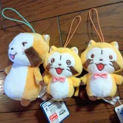 新品 あらいぐまラスカル ぬいぐるみキーホルダー 3点セット