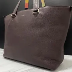 美品⭐️ポールスミス トートバッグ マルチストライプ シボ革 ブラウン A4