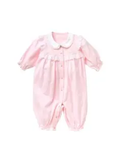 ファミリア　ピンク フリル付きロンパース