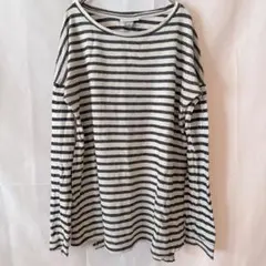 ボーダー長袖カットソー／マタニティ対応トップス