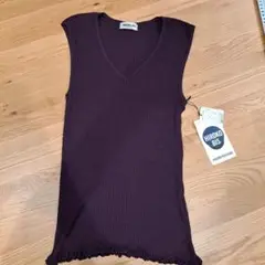 新品未使用HIROKO BIS パープル Vネック ニットベスト