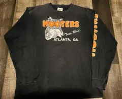 Ｌ:USA製公式90s HOOTERS 袖プリ/長袖Tシャツ/Atlanta