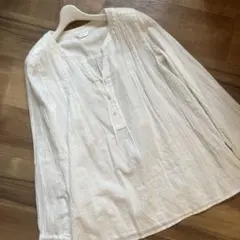 ホワイト 長袖シャツ