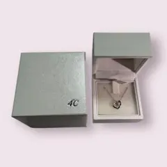 4℃ ハートネックレス アクアマリン 3月誕生石 シルバー 箱付き 美品