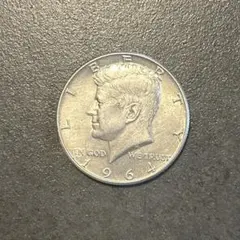 1964年D ケネディ ハーフダラー 銀貨 50セント ミントマークあり