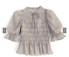 GRL 花柄シアーリボンシャーリングトップス[pp119]