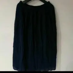 紺色 Lサイズ ロングスカート 綿100% マキシスカート ネイビー