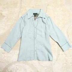 【新品】エディーバウアー リネン100% シャツ　 カプリブルー