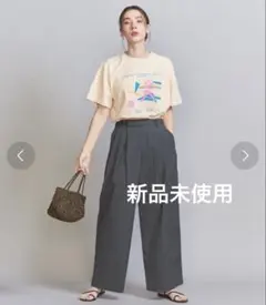 BEAUTY&YOUTH コットンナイロンワイドタックパンツ　新品未使用
