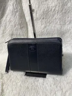 BURBERRY バーバリー レザー セカンドバッグ 本革ブラック ノバチェック