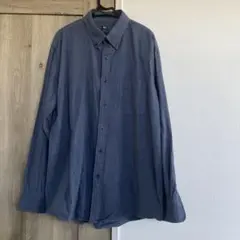 ユニクロ ダークブルー ボタンダウンシャツ XL