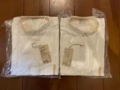 無印良品 スタンドカラー ブロード 長袖シャツ Lサイズ 白 2枚セット