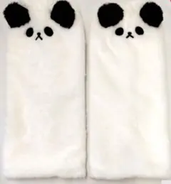 新品　パンダさん　レッグカバー レッグウォーマー　白　ふわふわ　もこもこ