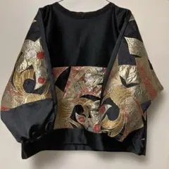 帯リメイク　トレーナーみたいな黒留袖帯　着物リメイク