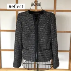 美品　リフレクト 大きいサイズ　レディース　ノーカラー　ジャケット　LL XL
