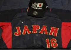 【WBC】2023日本代表 ビジターシャツ#16大谷祥平+Champキャップ