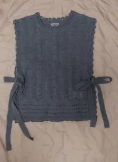 サマンサモスモス　透かし編み　ニット　ベスト　リボン