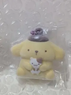 サンリオキャラクターズ　ふわふわフロッキーマスコット　ポムポムプリン