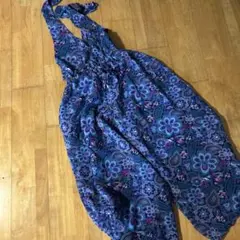 TITICACA エスニック花柄フリーサイズオールインワン　ホルターネック