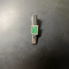 シルバー ネクタイピン グリーンストーン