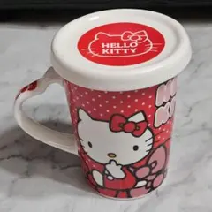 2011年製☆ハローキティ マグカップ ふたつき 陶器 サンリオ