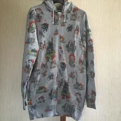 ヒス　総柄　ロングパーカー