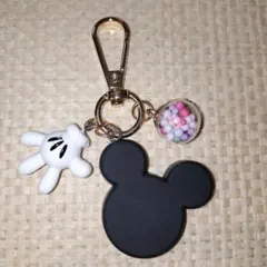 ミッキーマウス キーホルダー チャーム　ブラック