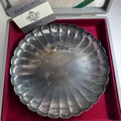 미야모토 상행 실버 접시 상자 첨부 184.1g폭 약 18㎝동 Y8-1020☆2F토카르