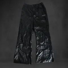 fake leather flare pants y2k