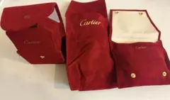 カルティエ　時計　レッドスエードボックス　ポーチ　3種