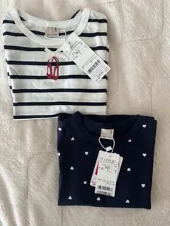 新品未使用petit main プティプラ　Tシャツ　2枚セット100 半袖