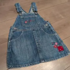 OshKosh B'gosh デニム ジャンバースカート 花柄刺繍のサムネイル