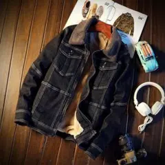 ボア襟付きフリースジャケット