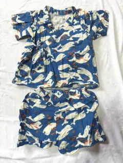 クジラ柄 ベビー甚平 80cm