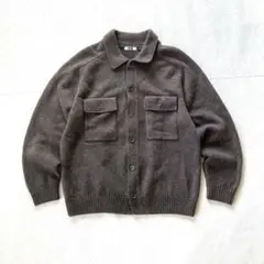 【UNIQLO U】ユニクロ ユー ラムニットジャケット ブラウン XL