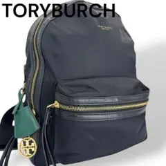 美品TORYBURCHトリーバーチリュックサックバックパックブラックチャーム付き