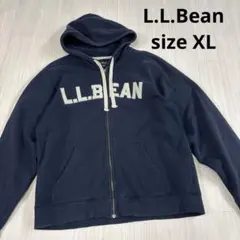 L.L.Bean ジップアップフーディ　フェード　ロゴ　古着　アウトドアのサムネイル