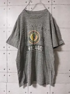 NHL シカゴ・ブラックホークス Tシャツ L グレー 海外古着のサムネイル