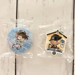 くら寿司 コナン 安室透 缶バッジ ラバーキーホルダー