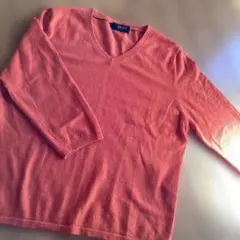 【100%カシミヤ】RAMUZ オレンジ Vネック 長袖 トップス