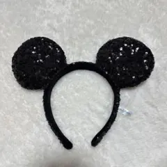 ディズニー　カチューシャ　ミッキー　スパンコール　ミニー　ファンダーランド　黒