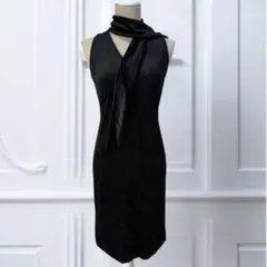 タグ付き UNTITLED ベロア ノースリーブ ワンピース ストール付き M