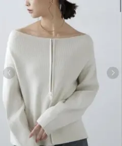 【美品】フリーズマート オフショルジップラメカーディガン 白