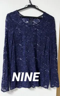 NINE ナイン　レーストップス　長袖　紺色のサムネイル
