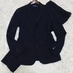 【美品✨】ナノユニバース ダメリーノ スーツ セットアップ 無地 黒 L