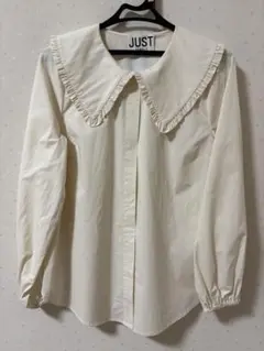 IENA フリル付き長袖シャツ クリーム色