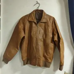 牛皮レザージャケット ライダース 本革 ブラウン M〜Lサイズ