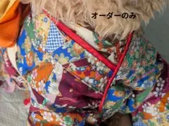 ©️様専用★のみ★本物正絹オレンジ帯に小豆色他多色晴れ着