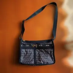 LeSportsac ネイビー 花柄 ショルダーバッグ